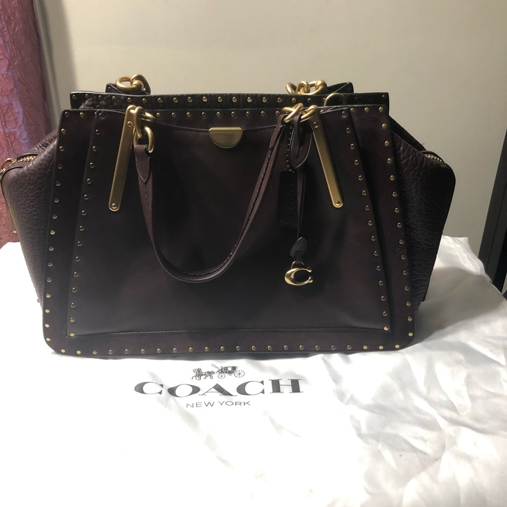 COACH BURGUNDY LEATHER LARGE SATCHEL